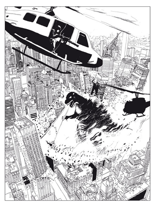Illustration for article titled Celebrate the destruction of New York City with this crazy giant monster art